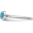 thumbnail image 3 of Solid Sterling Silver Stackable Expressions Turquoise Polished Ring - Ring Size 6.0, 3 of 8