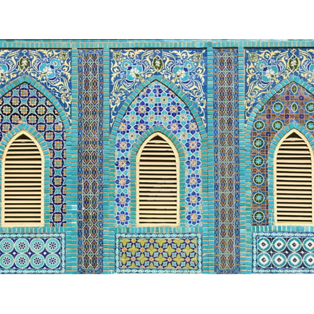 Tiling around Shuttered Windows, Shrine of Hazrat Ali Print Wall Art By Jane
