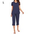 thumbnail image 1 of ziyahi Ensemble de Pyjama pour Femmes Aguichant Col en V Haut Pantalon Modal, Bleu, P, 1 of 7