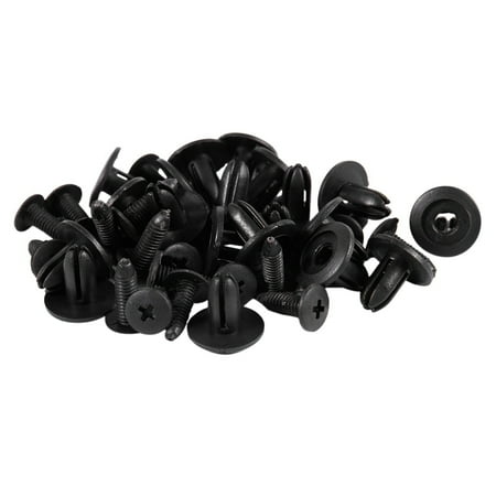 

Car Bumper 6mm Hole Black Plastic Rivets Fasteners 20 Pcs