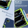 thumbnail image 6 of ELEHOLD Case for iPad Pro 11 inch (M4) 2024,Heavy Duty Hard PC Silicone Case Hidden Kickstand Anti-Scratch Shockproof Cover for Kids Men Women,Navyblue+Yellow, 6 of 7