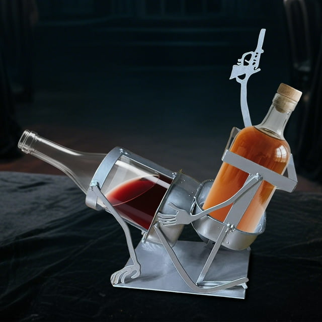 Cola And Bottle Stands – Funny Metal Skeleton Bar For Whisky – Style Drink Stands For Home Kitchen Bar Table 1pc Glass Rack And Display Stand