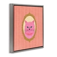 thumbnail image 3 of Stupell Industries Eclectic Pink Cat Portrait Gray Floating Frame Canvas Art, 25 x 25, by Carrie Cantwell, 3 of 8