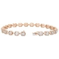 thumbnail image 3 of 10K Rose Gold Round & Baguette Diamond Square Halo 7mm Link 9" Bracelet 4.20 CT., 3 of 7