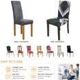 thumbnail image 4 of Stretchy Dining Chair Covers Set of 2, Elastic Kitchen Chair Slipcovers Removable Protective Cover Nonslip for Hotel Dining Room Ceremony Banquet Wedding Party (2 Pack, Geometry27), 4 of 7