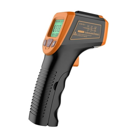 

AORESAC Infrared Thermometer Non- Digital Temperature -58°F to 1112°F (-50°C to 600°C) with LCD Display orange