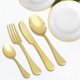 thumbnail image 4 of Elegante juego de cubiertos dorados, cubiertos de acero inoxidable de calidad alimentaria de primera calidad, utensilios pulidos a espejo, diseño ergonómico para comer sin esfuerzo, aptos para, 4 of 8