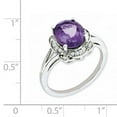 thumbnail image 2 of Sterling Silver Rhodium-plated Diamond & Amethyst Ring, 2 of 2