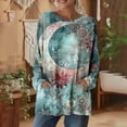 thumbnail image 2 of TaTaai Women’s Casual Round Neck Print Long Sleeve Blouse With Pockets Loose Fit Patterned T Shirts Soft Polyester Daily Holiday Travel Top Gift, 2 of 7