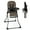 Coffee, variant on Gymax Foldable High Chair Easy Clean Compact Highchair w/ Removable Adjustable Tray Gray
