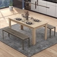 thumbnail image 2 of Costway 63" Dining Table Rectangular Modern Kitchen Table For 6 People Home Furniture Oak, 2 of 9