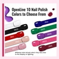thumbnail image 3 of Set de 12 esmaltes de uñas OpenLive con 10 colores, base y capa superior, 3 of 7