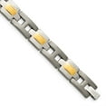 thumbnail image 6 of Auriga Fine Jewelry Titanium Brushed and Polished Yellow IP-Plated 9 inch Bracelet for Women, 6 of 7
