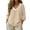 Khaki, variant on Paiwinds Women's V Neck Lace Trim Top Casual Solid Color 3/4 Sleeve Loose Fit Cotton Linen Blouse Summer Tunic Shirt