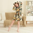 thumbnail image 3 of FORMRS Niños Bathrobe Unisex Hooded Robe Soft Plush Pajamas Sleepwear, Size 4-6T, Bright Floral, 3 of 7