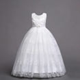 thumbnail image 5 of ATOGUTA Homecoming Dresses for Teens White Sleeveless Tulle Long Formal Wedding Pageant Party Fancy Princess Ball Gown Dresses 5T-15, 5 of 7