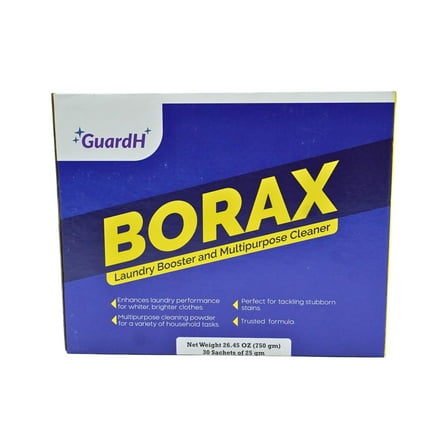 GuardH Borax Multipurpose Cleaner and Laundry Booster – 1.65 lbs 30 Sachets for Stains, Grout and Household Cleaning
