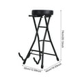 thumbnail image 3 of Seipola Guitar Stool with Padded Seat, Collapsible Chair with Guitar Stand, Retractable Hook, Adult Portable Folding Stool-Black, 3 of 8