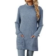 thumbnail image 3 of TEMOFON Sweaters for Women Long Sleeve Tunic Tops Casual Fall Turtleneck Soft Sweaters With Pocket Loose Pullover Winter Clothes, 3 of 8