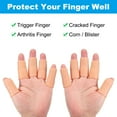 thumbnail image 4 of Protectores de dedo Uxcell, 10 piezas de fundas de silicona para dedos, tapa de guardia de pulgar, protección de dedos de gel para reparación, artritis, deportes, 2"x0.8" color de piel, 4 of 6