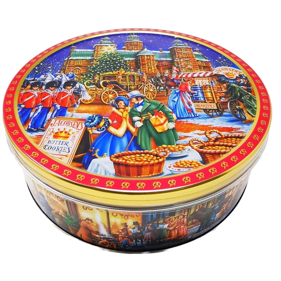 Danish Butter & Chocolate Chip Cookies Assortment 400g in Embossed ROYAL CASTLE Christmas Biscuit Tin - Biscuits Gift Set