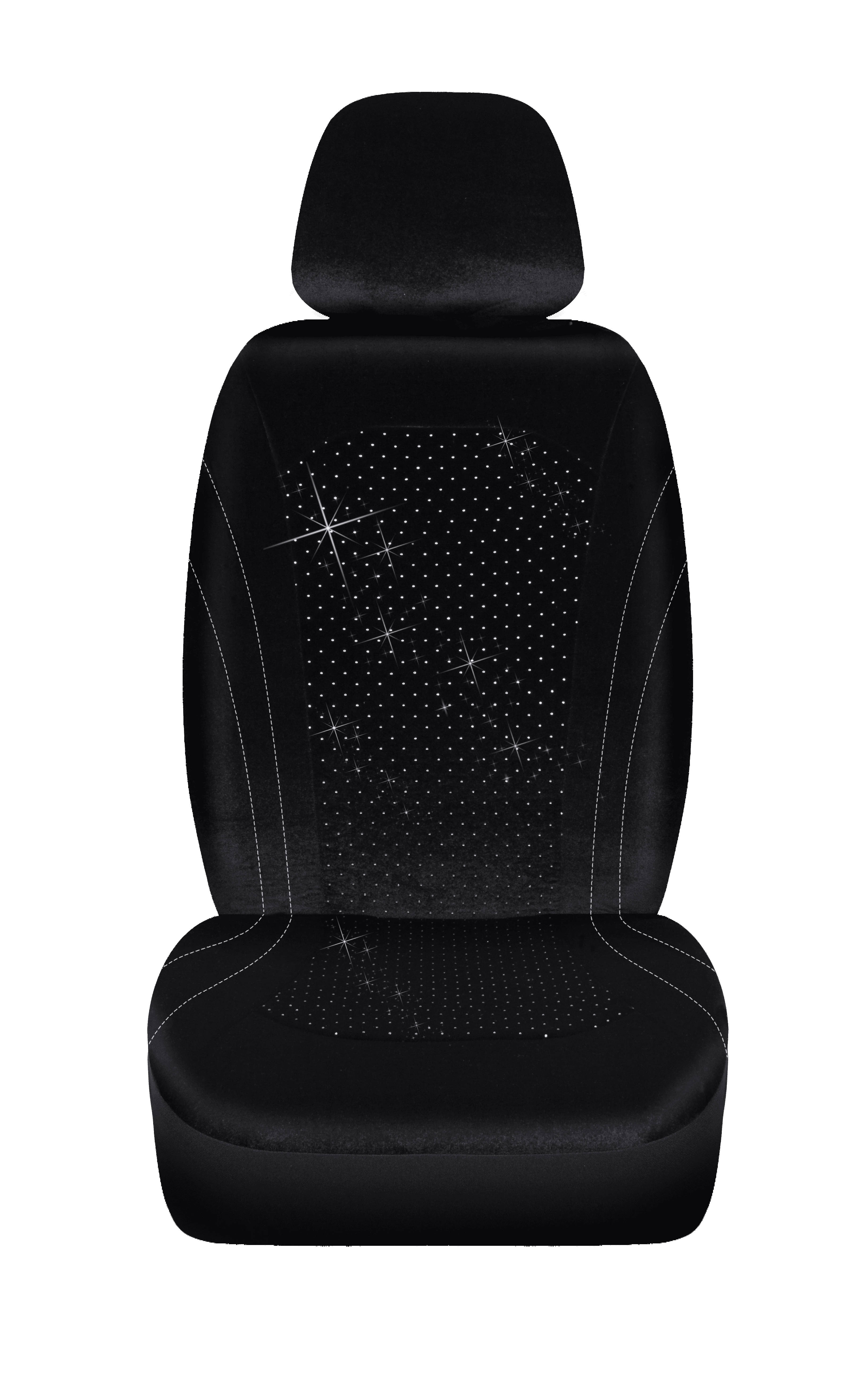 Auto Drive Car Seat Cover - Low Back Flannel Seat Covers - Black - Universal Fit - 22WMD01