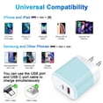 thumbnail image 7 of USB C Block,FiveBox USB C Wall Charger Block 20W PD Type C Charger Block QC3.0 Dual USB C Wall Charger Adapter USB C Brick Fast Charging Block Type C Charger Box,Blue, 7 of 7