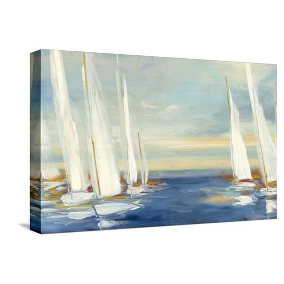 Art.com Summer Regatta Sunset Stretched Canvas Print Wall Art by Julia Purinton, 18" x 12"