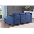 thumbnail image 3 of Alexent Sleeper Sofa with Pull-out Bed, L-Shaped Sofa with Storage Recliner, 3-Seater Reversible Sectional Sofa for Living Room, Apartment, Bedroom, Office, Navy Blue, 3 of 8