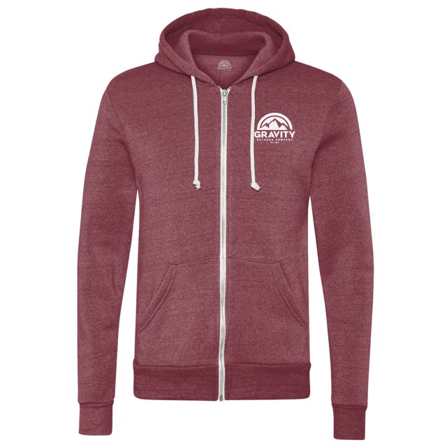 Sudadera con capucha Rocky Rocky Rocky Gravity Outdoor Co. Hombre - Logotipo blanco - grosella - s Gravity Outdoor Co. Sudadera