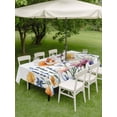 thumbnail image 5 of 54x80 Inch Outdoor Tablecloth with Umbrella Hole Zipper Rectangle Spring Floral Rectangular Tablecloths Outside Waterproof Pastoral Flowers Watercolor Patio Table Cloth Cover for Picnic Party, 5 of 8