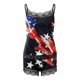 thumbnail image 3 of Gibobby camisones de mujer Conjunto de día de la independencia de las mujeres Pijamas estampados Ropa de dormir Tirantes sin mangas Conjuntos de pantalones cortos de empalme de encaje (Negro, S), 3 of 4