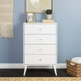 thumbnail image 2 of Wright Home Commode en Bois Mid-Century Moderne 4 Tiroirs en Blanc, 2 of 9