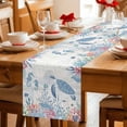 thumbnail image 5 of Sea Turtle Coastal Table Runner - 60 Inch Long Beach Nautical Ocean Coral Seahorse Cotton and Linen Blended Dress Scarves Farmhouse Table Runner for Kitchen Dining, Coffee Table, 13" x 60", 5 of 8