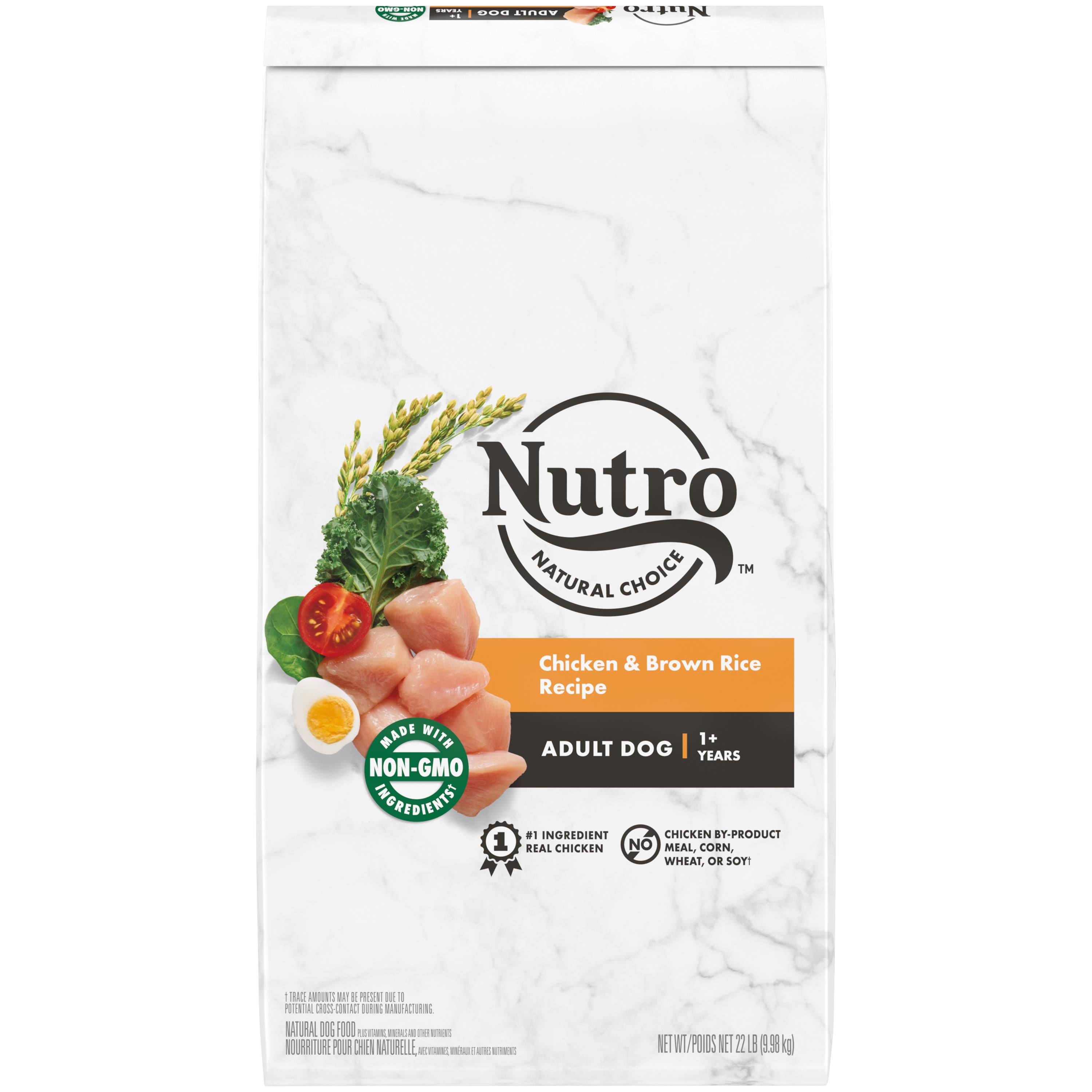 NUTRO NATURAL CHOICE Chicken & Brown Rice Flavor Dry Dog Food for Adult Dog, 22 lb. Bag
