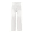 thumbnail image 4 of Mepaouo Women's Wide Leg High Waisted Stretchy Straight Leg Jeans Baggy Trendy Denim Pants(White,S), 4 of 5
