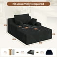 thumbnail image 4 of Daluvenix 51 Inch Chaise Lounge Chair Indoor Oversized Corduroy Upholstered Boneless Sofa Bed Deep Seat Sleeper Couch Reading Chairs Cloud Sofas Couches for Living Room, 4 of 8