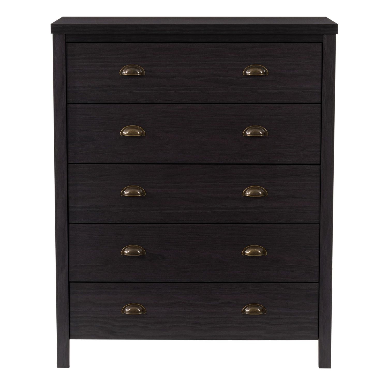 CorLiving Boston Modern Engineered Wood 5 Drawer Tall Adult Dresser with Interlocking Drawers