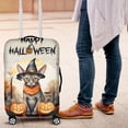 thumbnail image 4 of Happy Halloween Sphynx Witches Hat Pumpkin Carving Travel Luggage Cover Cat Lover Kitten Owner Gifts Idea Suitcase Dust Protective Decor - 02019, 4 of 5