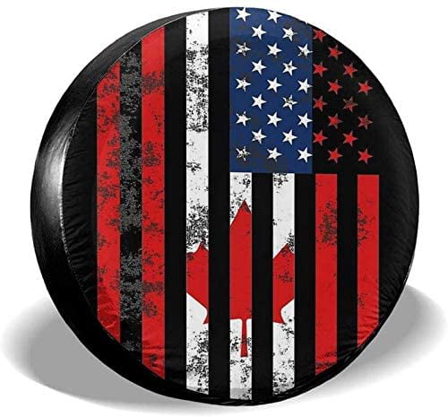 Flag of Scottish Canadians Universal Fit Tire Covers Waterproof Dust-Proof Spare Tire Cover for Trailer RV SUV Truck and Many Vehicle Size 14 15 16 17 Inch 