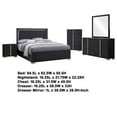 thumbnail image 5 of Dex 5pc Queen Bedroom Set with Modern LED Headboard- Mirror- Black, 5 of 6