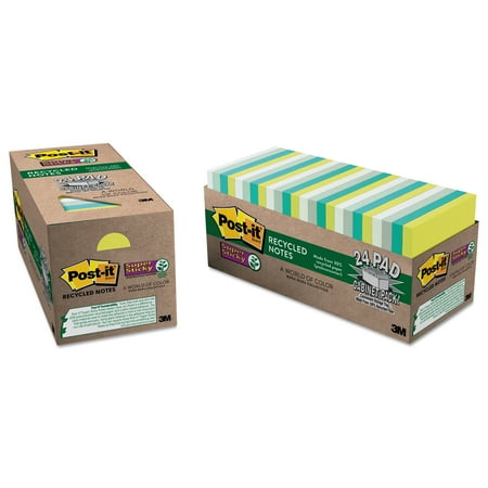 Post-it Super Sticky Bora Bora Notes Cabinet Pk, Assorted, 24 / Pack (Quantity)