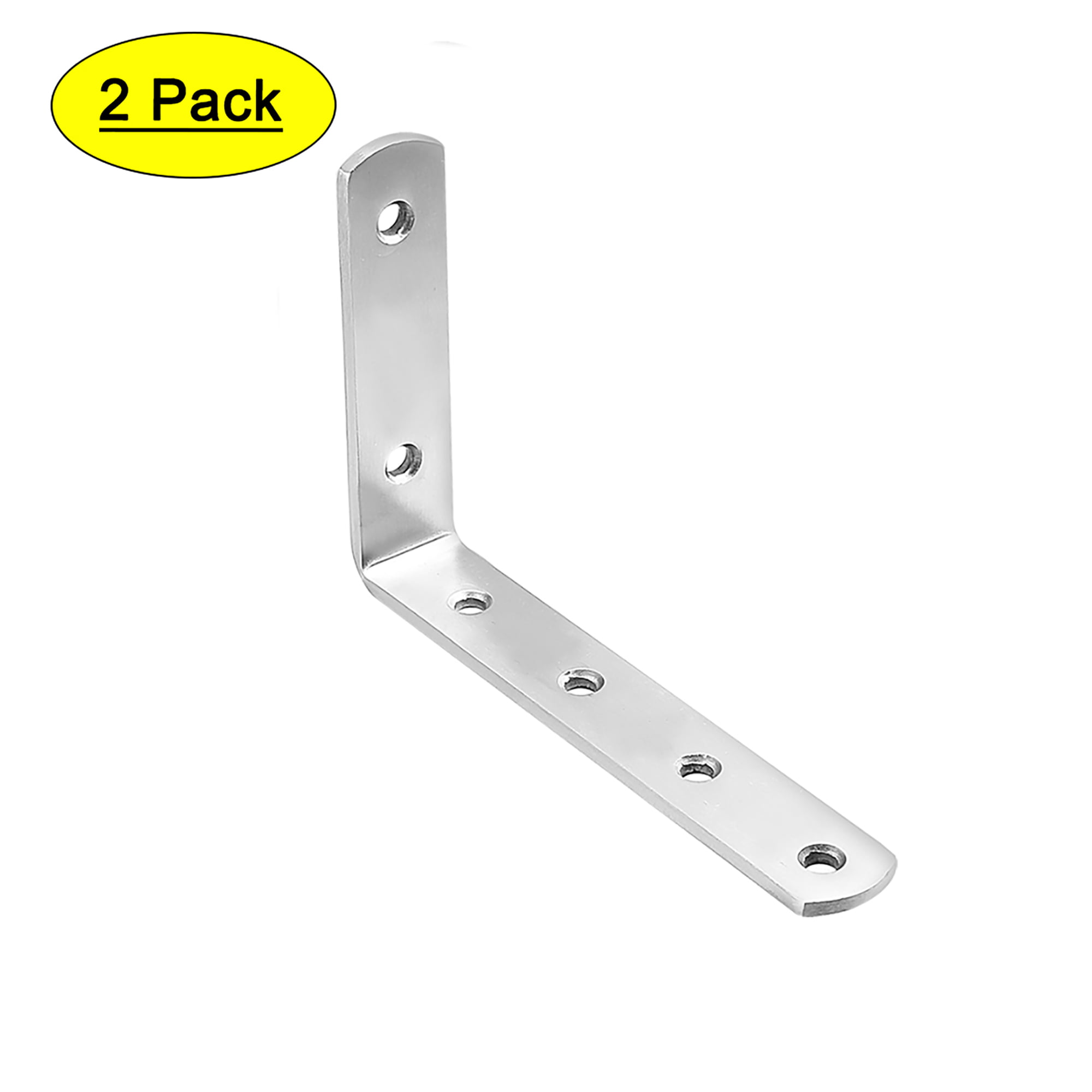 153 mm L Bracket Right Angle Furniture 4 Packs Heavy Duty Steel Corner Braces 4.5 mm Thickness Metal Joint Support for Wood Shelves