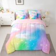 thumbnail image 2 of Feelyou Rainbow Stars Sky Bedding Comforter Set 7pcs, Deamy Princess Queen Bedding Sets, 2 of 8