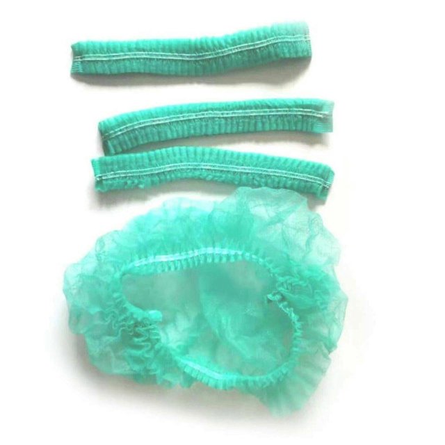 Vett (Green)100pcs Disposable Hair Net Caps Hairnet Dust Head Cover Stretch Elastic Hat