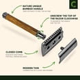 thumbnail image 4 of Razors for Men or Women, Eco Razor with Long Natural Bamboo Handle, Double Edge Safety Razor, Fits All Standard Razor Blades (Thin), 4 of 5