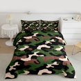 thumbnail image 2 of Feelyou Camouflage Camo Full Size Comforter Sets, Green Abstract Ombre Bedding Sets, 3pcs, 2 of 8