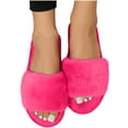 thumbnail image 5 of Fnooota Womens Slide Slippers, Indoor Non Slip Open Toe Soft Sole Fuzzy Slippers Bedroom Shoes Hot Pink Size 5.5-6, 5 of 7