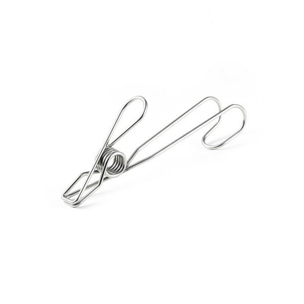 Bewildely Pasador colgante a prueba de viento de acero inoxidable a prueba de humedad, pinzas para ropa, pinza para secado de ropa, pinzas multiusos para Almacenamiento y organización del hogar Largo Bewildely HA065115-01B