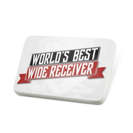 Porcelein Pin Worlds Best Wide Receiver Lapel Badge – (Best Wide Receiver Catching Drills)